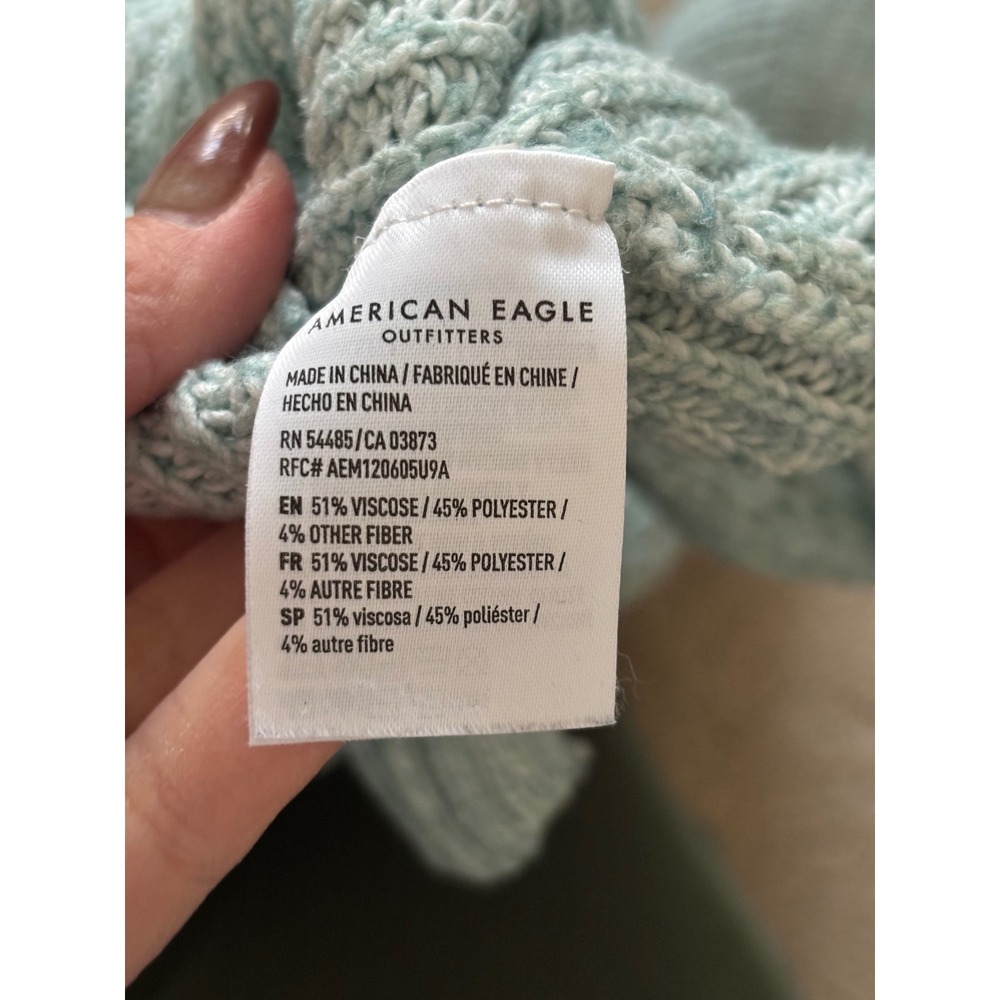American‎ Eagle Outfitters Light Blue Ribbed Knit Sweater - Picture 4 of 6